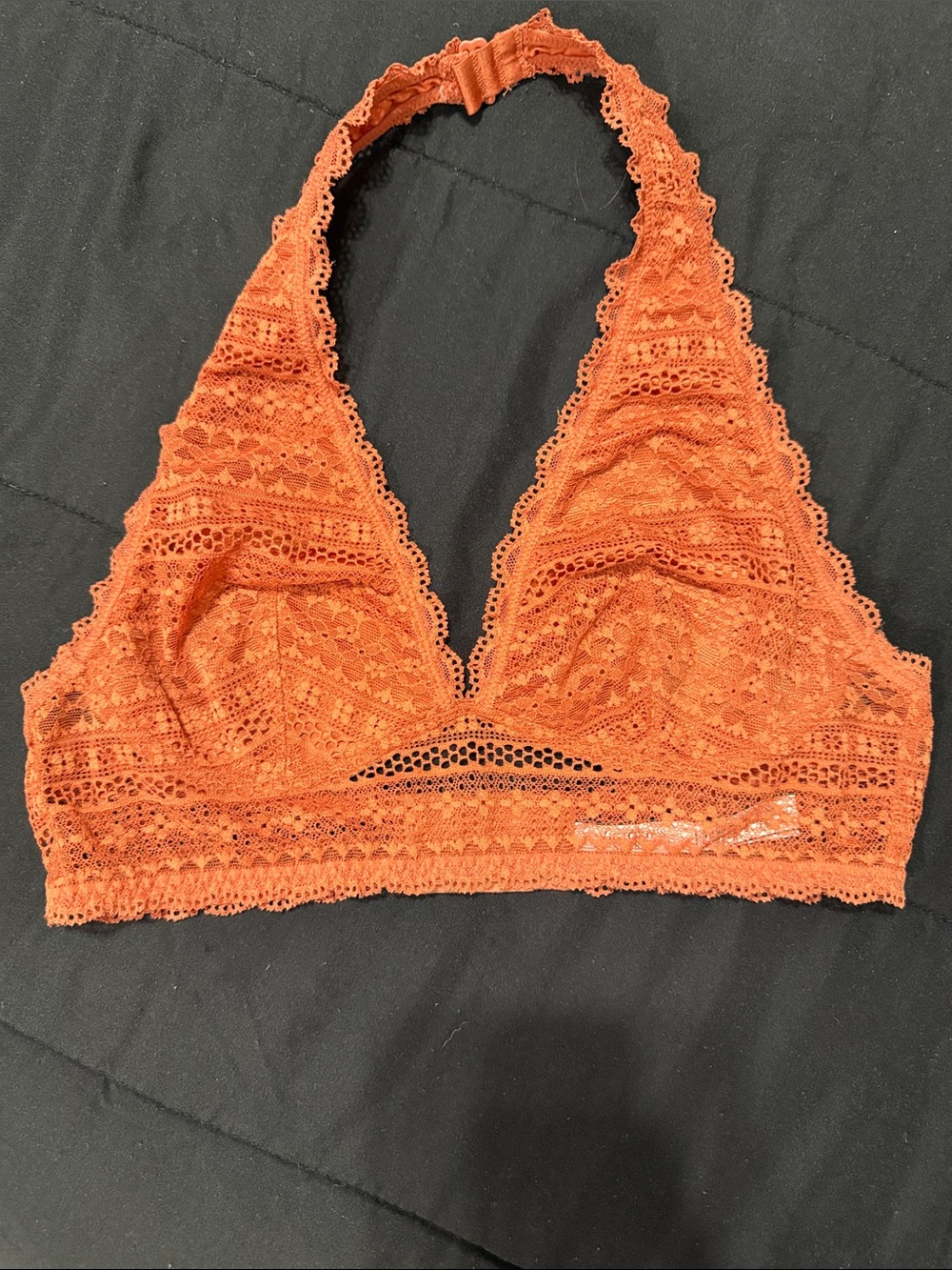 Victoria's Secret Rust Lace Halter Bralette